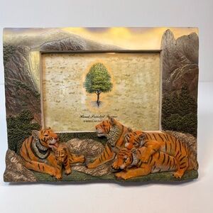 Tiger Family Hand-Painted‎ Picture Frame
